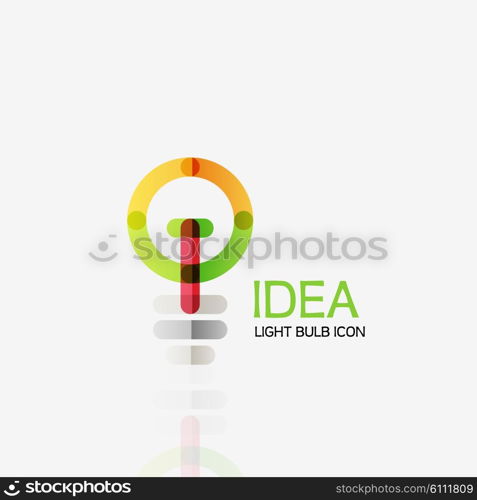 Logo, vector light bulb abstract linear geometric business icon. Fresh modern idea concept