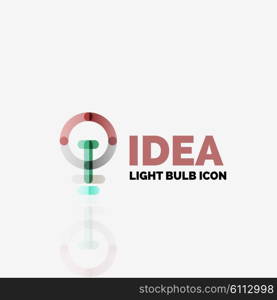 Logo, vector light bulb abstract linear geometric business icon. Fresh modern idea concept