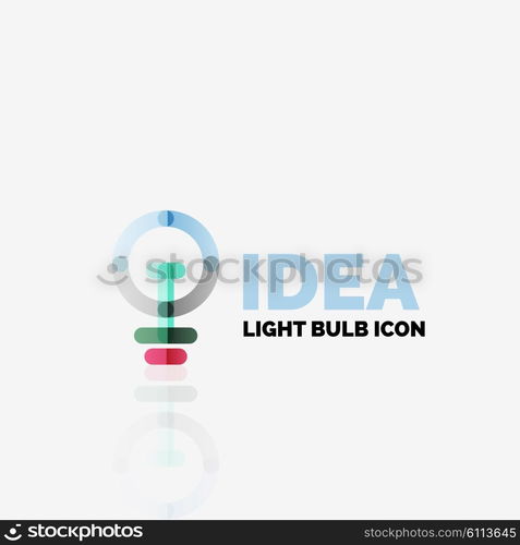 Logo, vector light bulb abstract linear geometric business icon. Fresh modern idea concept