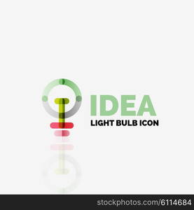 Logo, vector light bulb abstract linear geometric business icon. Fresh modern idea concept