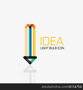 Logo, vector light bulb abstract linear geometric business icon. Fresh modern idea concept