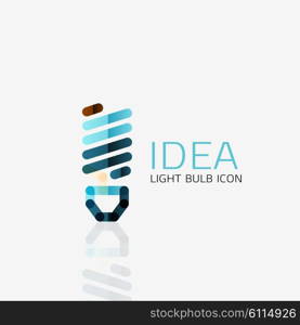 Logo, vector light bulb abstract linear geometric business icon. Fresh modern idea concept