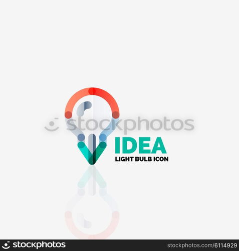 Logo, vector light bulb abstract linear geometric business icon. Fresh modern idea concept