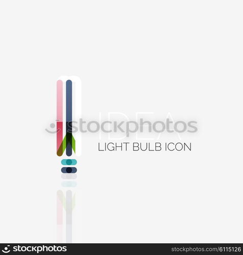 Logo, vector light bulb abstract linear geometric business icon. Fresh modern idea concept