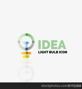 Logo, vector light bulb abstract linear geometric business icon. Fresh modern idea concept