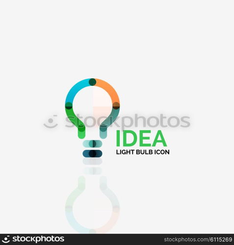 Logo, vector light bulb abstract linear geometric business icon. Fresh modern idea concept