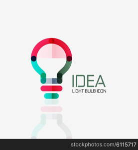 Logo, vector light bulb abstract linear geometric business icon. Fresh modern idea concept