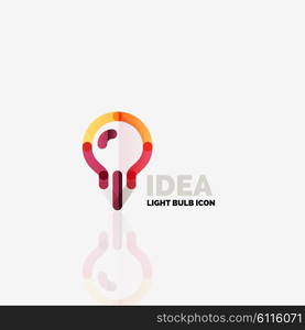 Logo, vector light bulb abstract linear geometric business icon. Fresh modern idea concept