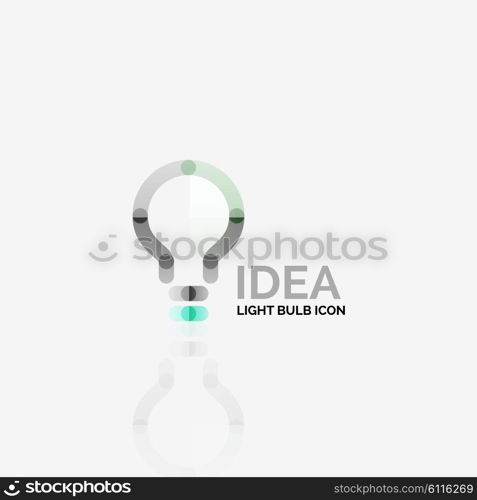 Logo, vector light bulb abstract linear geometric business icon. Fresh modern idea concept