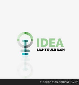 Logo, vector light bulb abstract linear geometric business icon. Fresh modern idea concept