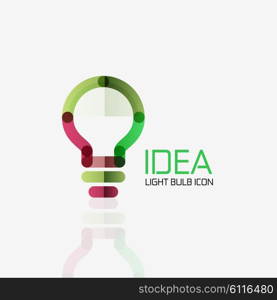 Logo, vector light bulb abstract linear geometric business icon. Fresh modern idea concept