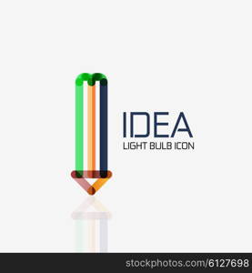 Logo, vector light bulb abstract linear geometric business icon. Fresh modern idea concept