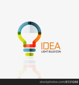 Logo, vector light bulb abstract linear geometric business icon. Fresh modern idea concept