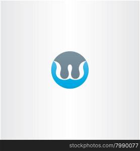 logo w letter w circle icon vector sign font