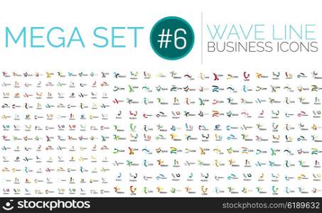 Logo wave mega collection. Logo mega collection - wave business logotypes