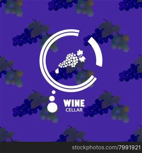 Logo Wine Cellar. Logo of wine on the texture.The texture of the picture bunches of grapes.The logo consists of a cluster of grapes in a circle