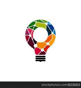 Logo with light bulb and brain. Symbol of creativity, creative ideas, thoughts, thoughts.