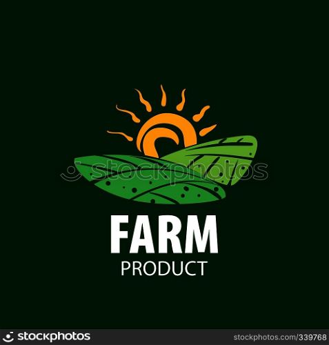 Logo with the image of the field for farms. Vector illustration.. Logo with the image of the field for farms. Vector illustration