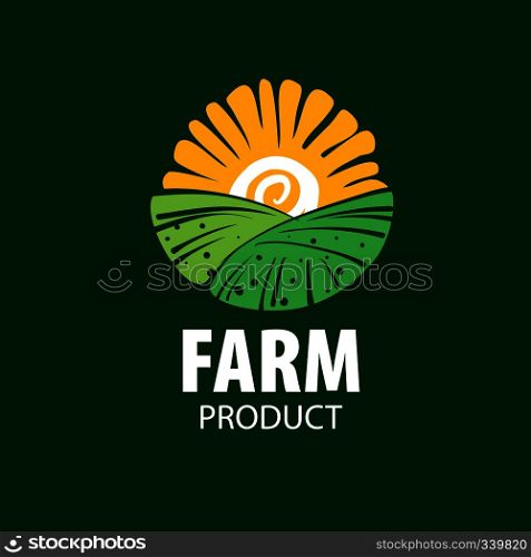 Logo with the image of the field for farms. Vector illustration.. Logo with the image of the field for farms. Vector illustration