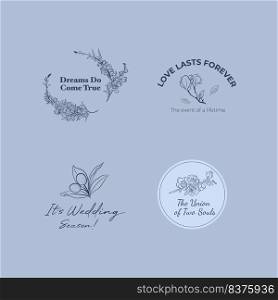 Logo with wedding ceremony concept design for branding and icon vector illustration. 