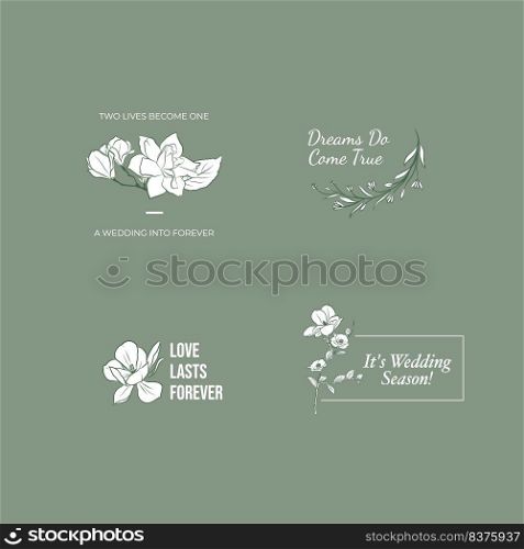 Logo with wedding ceremony concept design for branding and icon vector illustration.
