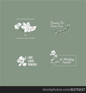 Logo with wedding ceremony concept design for branding and icon vector illustration.
