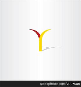 logo y letter y red yellow vector icon design