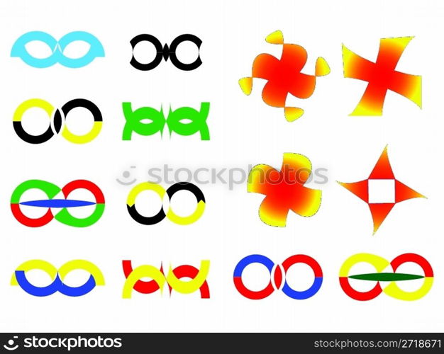 logos collection against white background, abstract vector art illustration