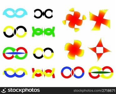 logos collection against white background, abstract vector art illustration