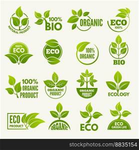 Logos of eco style business concepts to protect vector image