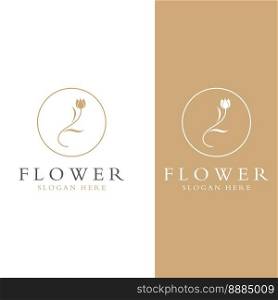 Logos of flowers, roses, lotus flowers, and other types of flowers. By using the concept of vector design.