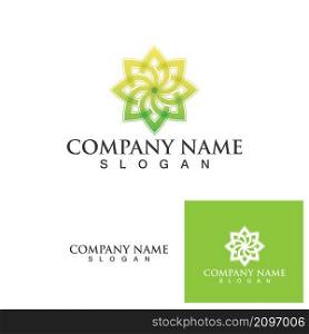 logos of green leaf ecology nature element vector