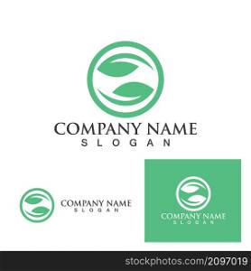logos of green leaf ecology nature element vector