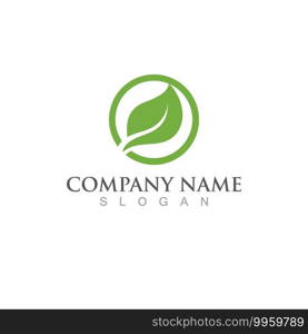 Logos of green leaf ecology nature element vector