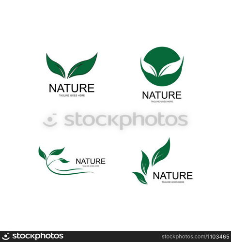 Logos of green leaf ecology nature element vector icon