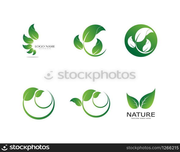 Logos of green leaf ecology nature element vector icon