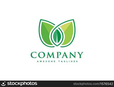 Logos of green leaf ecology nature element vector icon. Design shape leaf logo and abstract organic leaf logo