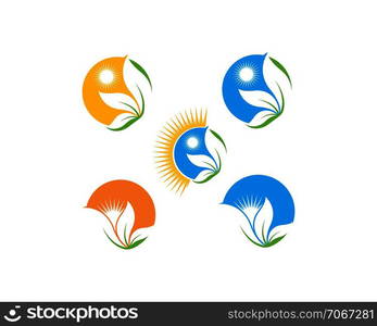 Logos of green leaf ecology nature element vector icon