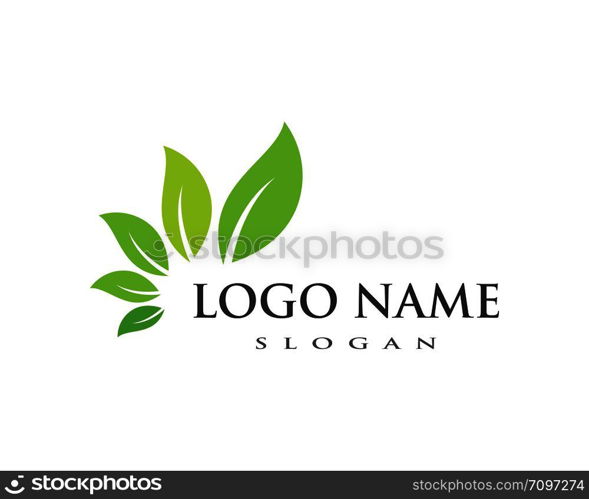 Logos of green leaf ecology nature element vector icon