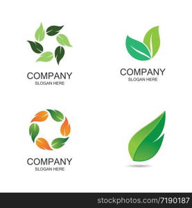 Logos of green leaf ecology nature element vector icon