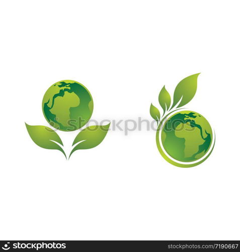 Logos of green leaf ecology nature element vector icon