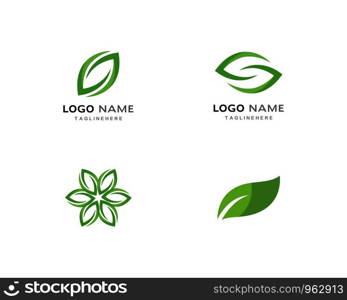 Logos of green leaf ecology nature element vector icon