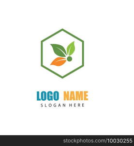 Logos of green Tree leaf ecology nature element vector