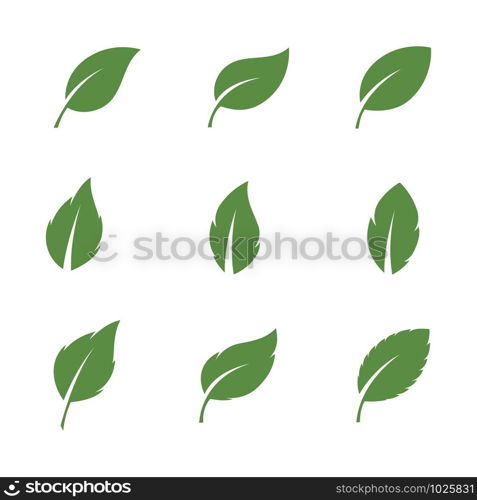 Logos of green Tree leaf ecology nature element vector