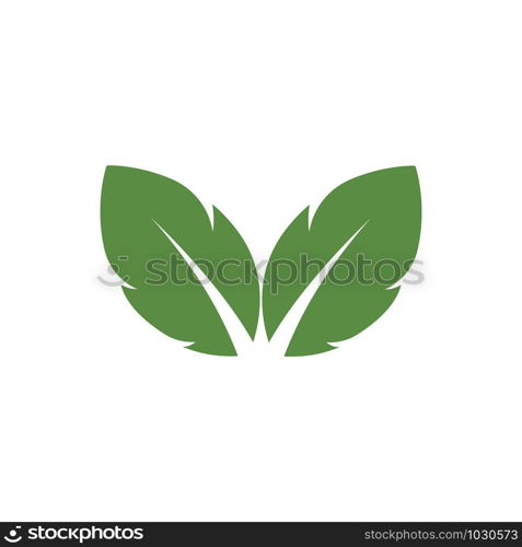 Logos of green Tree leaf ecology nature element vector