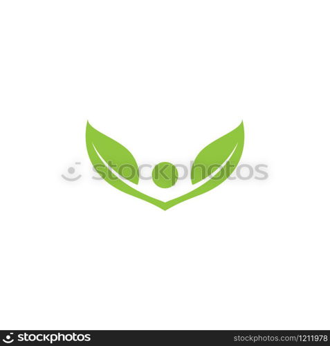 Logos of green Tree leaf ecology nature element vector