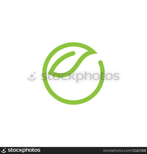 Logos of green Tree leaf ecology nature element vector