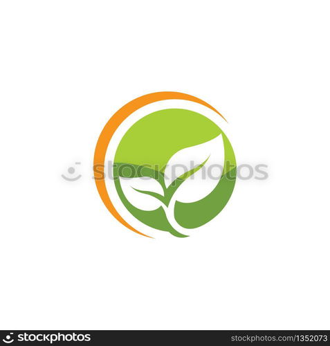 Logos of green Tree leaf ecology nature element vector