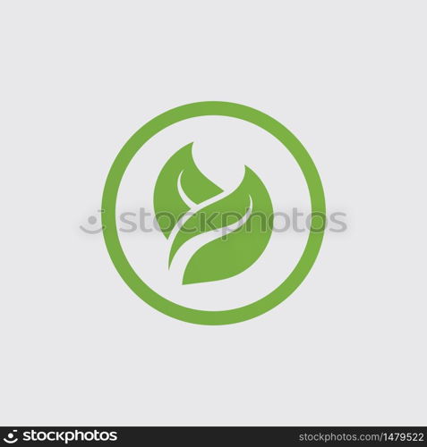 Logos of green Tree leaf ecology nature element vector