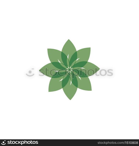 Logos of green Tree leaf ecology nature element vector